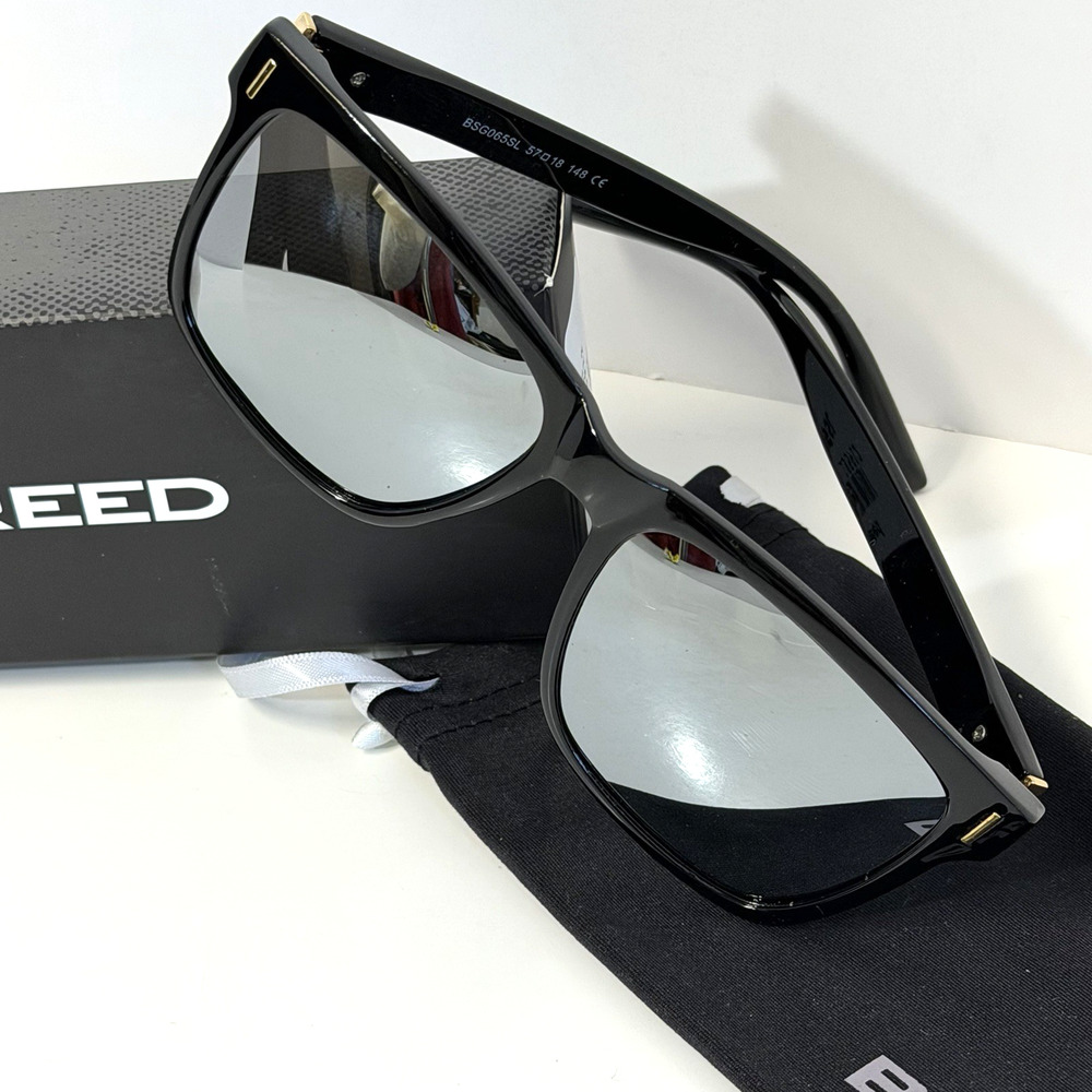 BREED Pictor Mirror Coating Square Men's Sunglasses BSG065SL Black Frame NIB